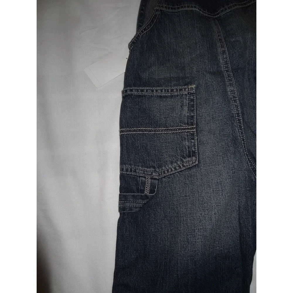 Boys OshKosh One-Piece Brooklyn overall conductor Bib Blue Jeans 18M - Picture 7 of 9